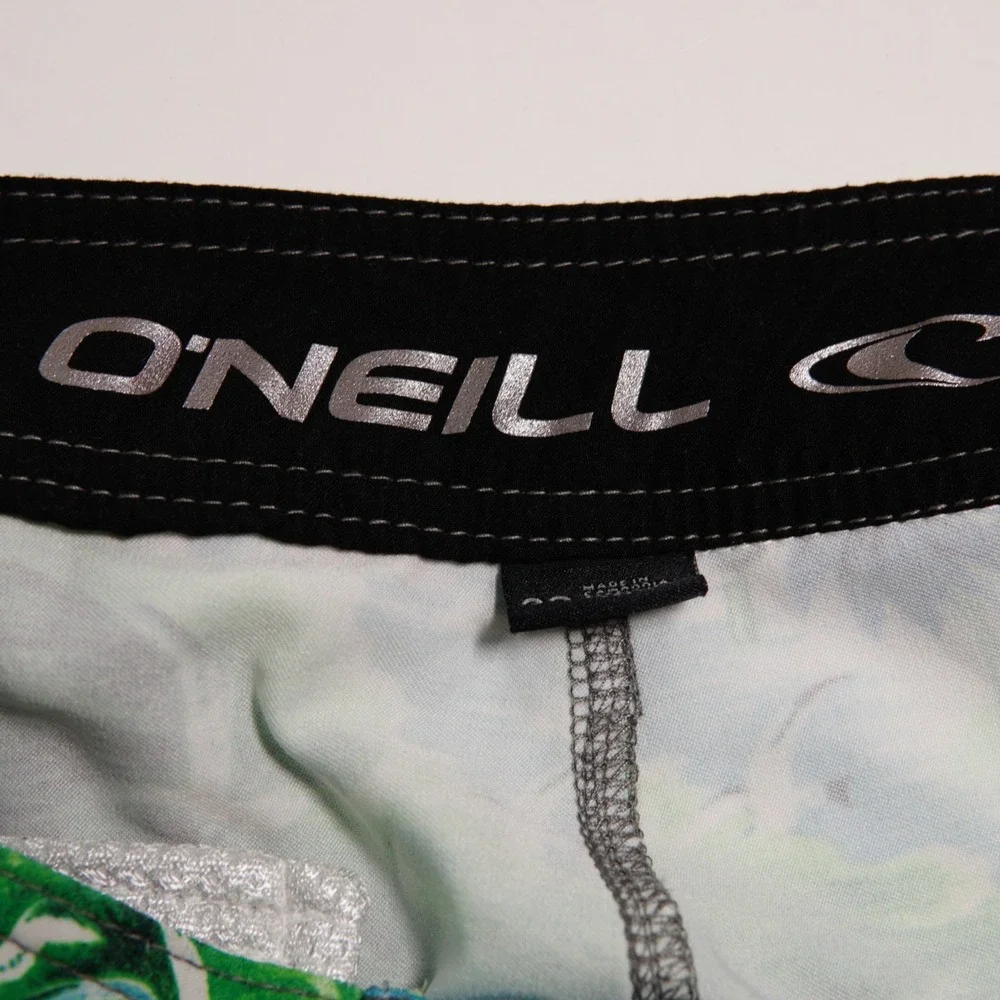 O'neil Blue Green Men's Tropical Swim Trunks 33 / 10 Tagged 32 Drawstring